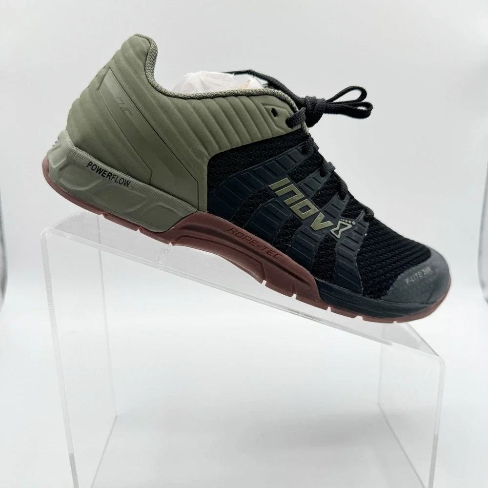 Inov-8 F-Lite 260 Black Olive gum Knit training shoes Men Size 8.5 CrossFit